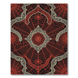 Ornate Red Spider Web Area Rug