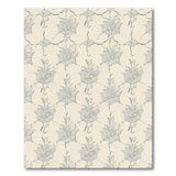 Grey Floral Line Art Area Rug