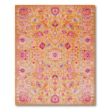 Orange Vibrant Orange Persian Floral Medallion Rug