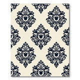 Floral Vintage Black and White Elegant Black Damask Floral Area Rug