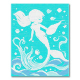 Whimsical Teal Mermaid Kids Area Rug