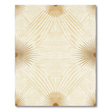 Washable Beige Boho Sunburst Low Pile Area Rug