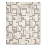 Grey Grey Geometric Block Area Rug
