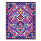 Vibrant Purple Geometric Heritage Tribal Area Rug