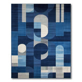 Modern Geometric Blue Abstract Area Rug