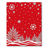 Festive Red Snowflake Pine Tree Area Rug