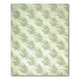 Green Palm Frond Textured Area Rug