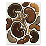 Brown Tan Abstract Organic Shapes Area Rug