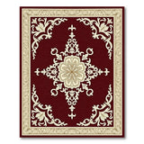 Elegant Red Floral Medallion Area Rug