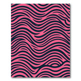 Pink Black Wavy Stripe Area Rug