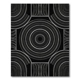 Concentric Circles Geometric Black White Area Rug