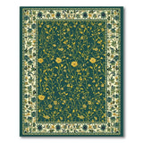 Green Teal Green Persian Floral Area Rug