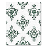 Elegant Green Damask Floral Floral Vintage Area Rug
