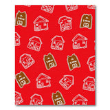 Playful Cartoon Houses Red Area Rug
