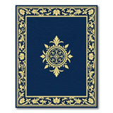 Navy Blue Traditional Persian Rug with Gold Medallion