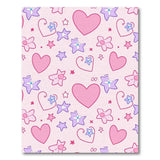 Playful Pink Hearts Stars Flowers Kids Rug