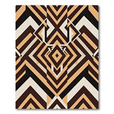Tan Brown Geometric Modern Area Rug