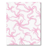 Whimsical Pink Ribbon Bow Area Rug