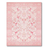Pink Bird Blossom Persian Area Rug