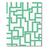Green Geometric Line Abstract Area Rug