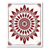 Intricate Red Mandala Geometric Area Rug