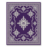 Purple Purple Ornate Floral Medallion Area Rug