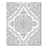 Elegant Grey Damask Scroll Area Rug