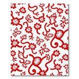 Red Floral Vine Silhouette Area Rug