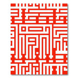 Bold Red Double Happiness Geometric Area Rug