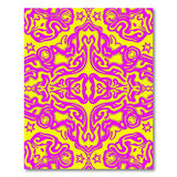 Psychedelic Pink Yellow Swirl Area Rug