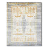 Grey Gold Geometric Modern Area Rug