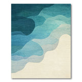 Blue Teal Oceanic Wave Abstract Area Rug
