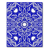 Navy Blue Mandala Heart Area Rug