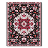 Multi-color and Patterns Red Black Persian Medallion Area Rug