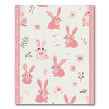 Adorable Pink Bunny Cartoon Area Rug