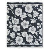 White Hibiscus Floral Area Rug on Black