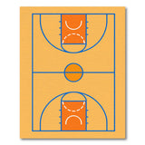 Orange Orange Basketball Court Geometric Area Rug