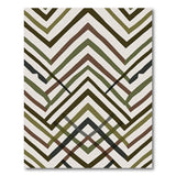 Zigzag Geometric Area Rug in Green Earth Tones