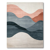 Layered Wave Blue Teal Area Rug