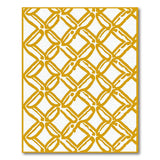 Gold Geometric Diamond Lattice Area Rug