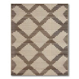 Beige and Neutral Beige Geometric Diamond Woven Area Rug