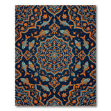 Navy Koi Fish Persian Area Rug