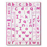 Pink Kids Cartoon Playful Pink Alphabet Kids Area Rug