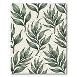 Floral Vintage Lush Green Leaf Pattern Area Rug