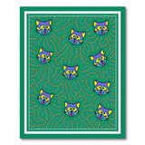Playful Cartoon Cat Faces Chain Rug