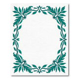 Blue and Teal Elegant Teal Leaf Vine Border Area Rug