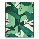 Abstract Area Green Lush Overlapping Green Leaves Area Rug