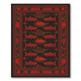 Red Fish Motif Persian Area Rug