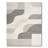 Modern Wavy Grey Neutral Area Rug