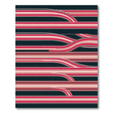 Wavy Red Pink Stripe Geometric Area Rug